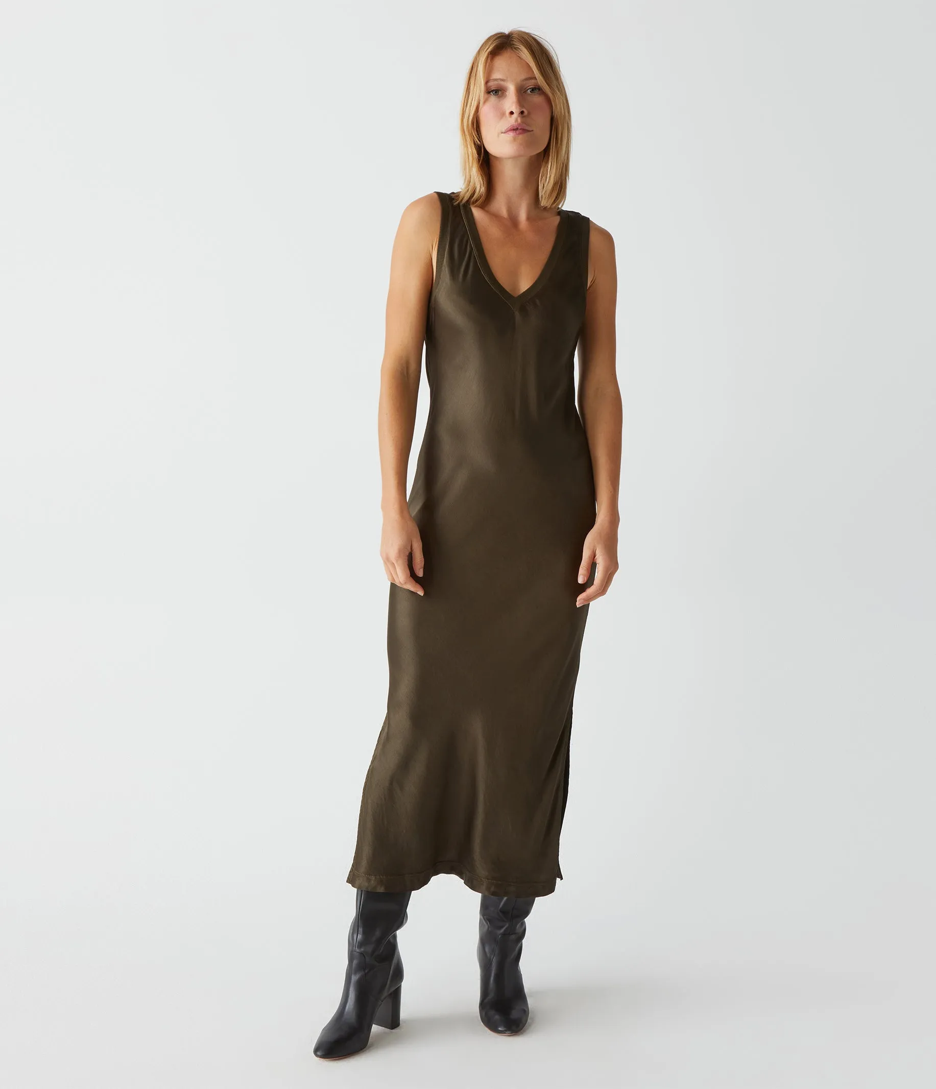 Randi Satin Midi Dress