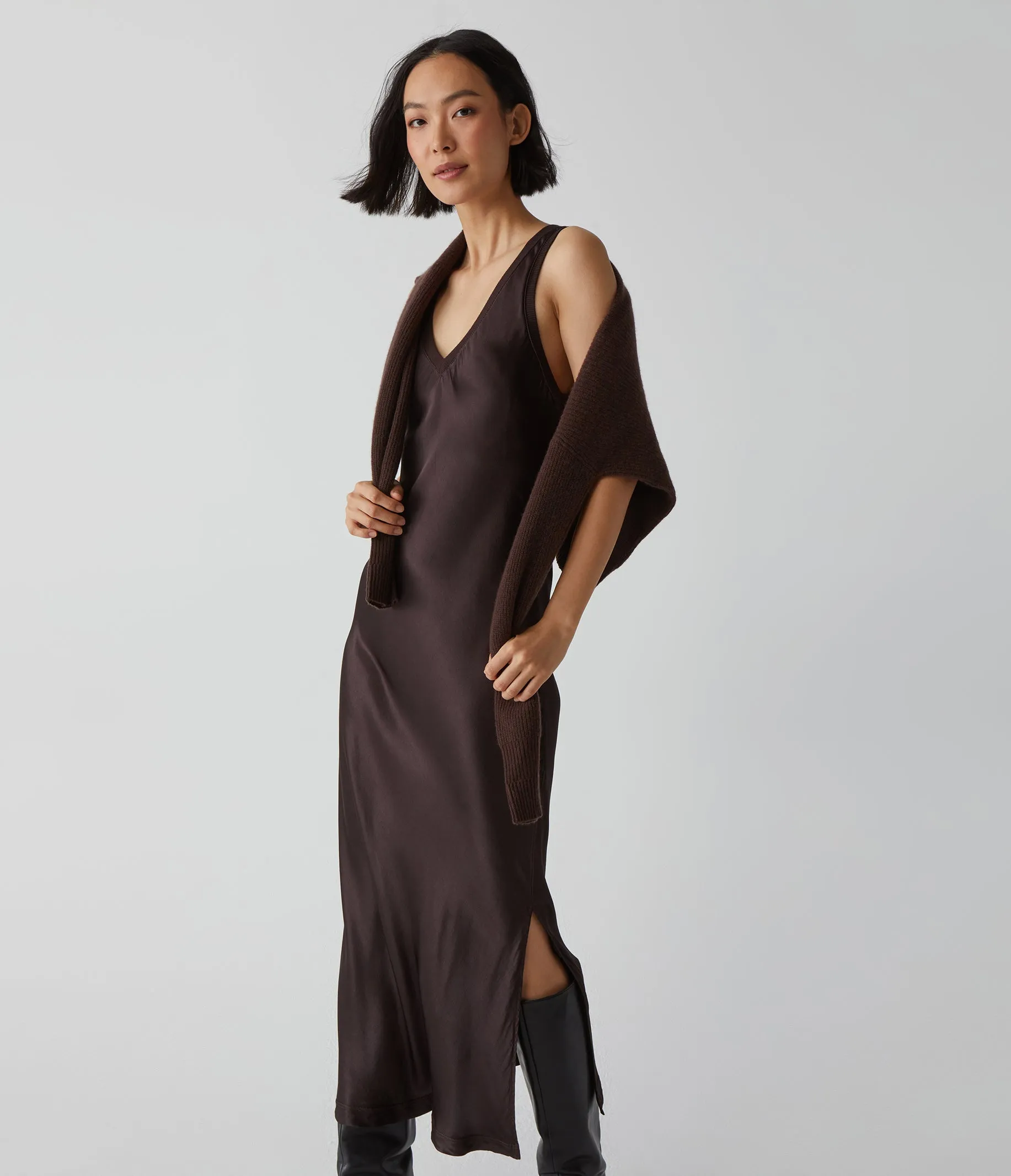 Randi Satin Midi Dress