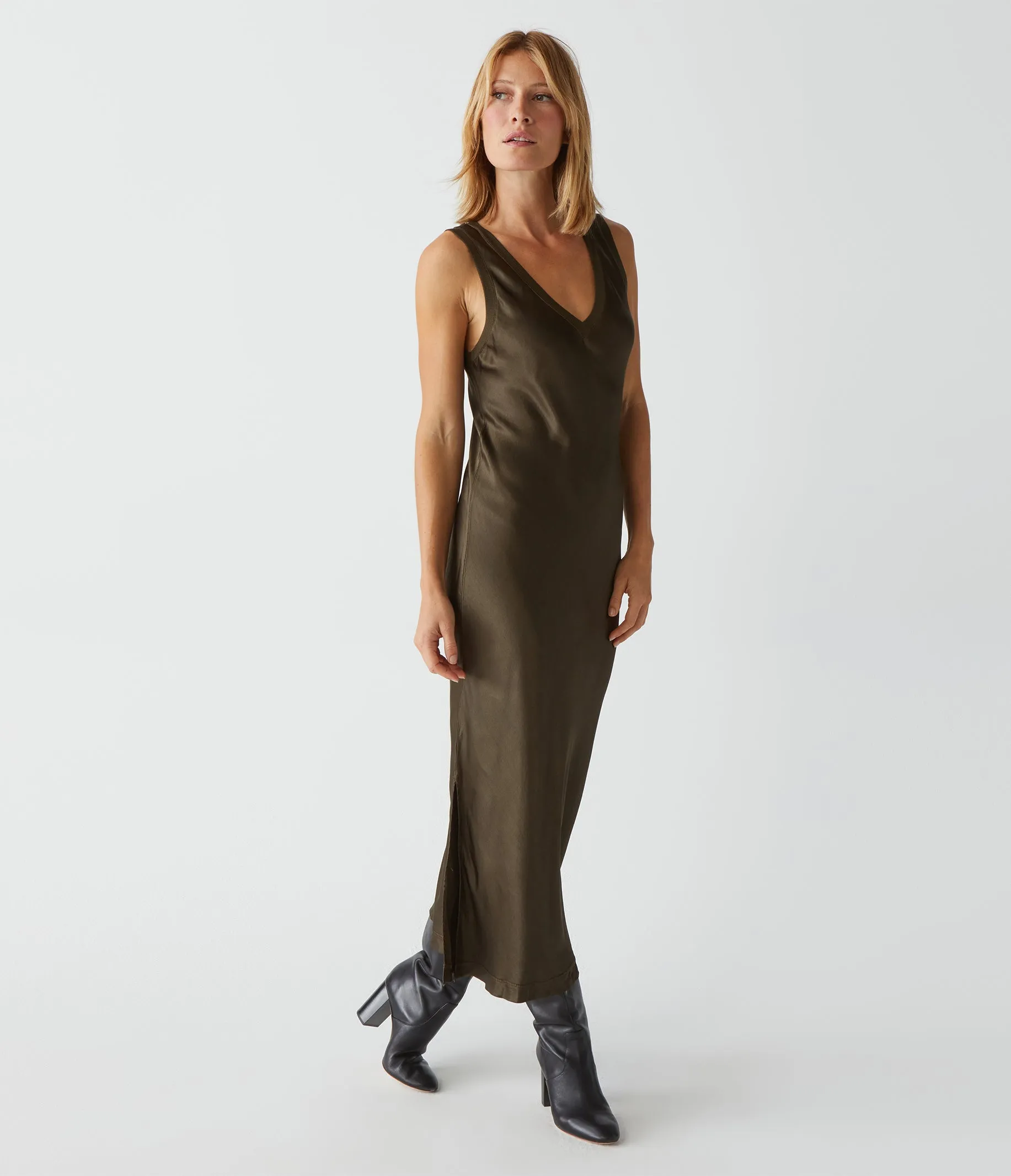 Randi Satin Midi Dress