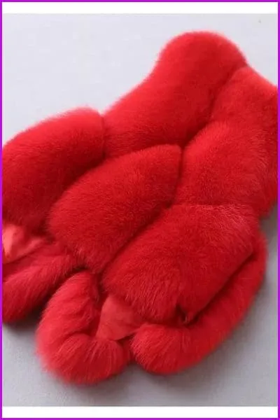 Red Fox Fur Gilet 45CM DO1543