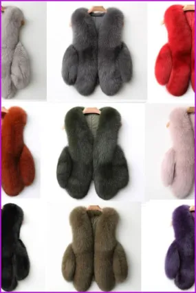 Red Fox Fur Gilet 45CM DO1543