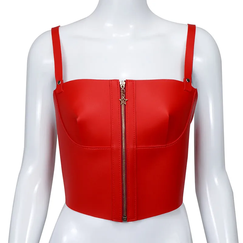 Ruby Red Zipped Corset