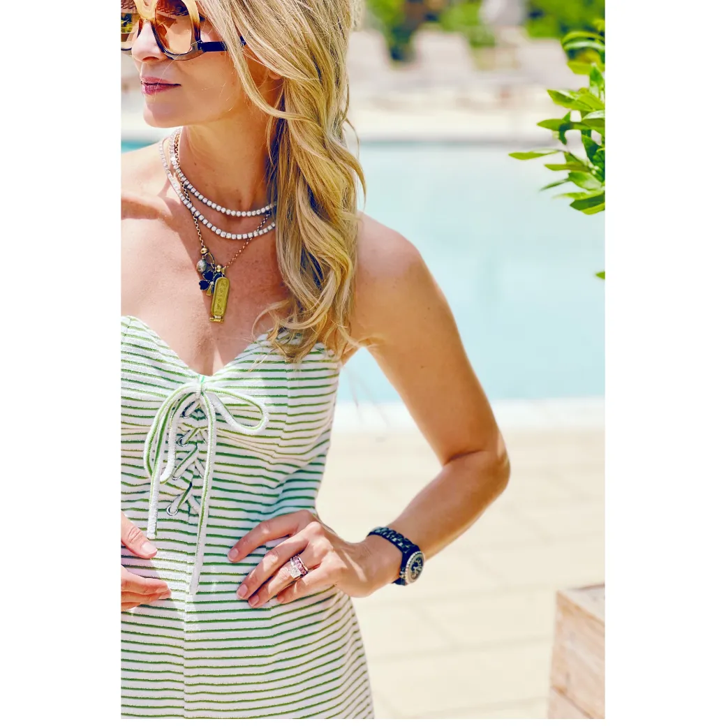 SAMPLE - Barbie Bustier Romper - Terry Cloth