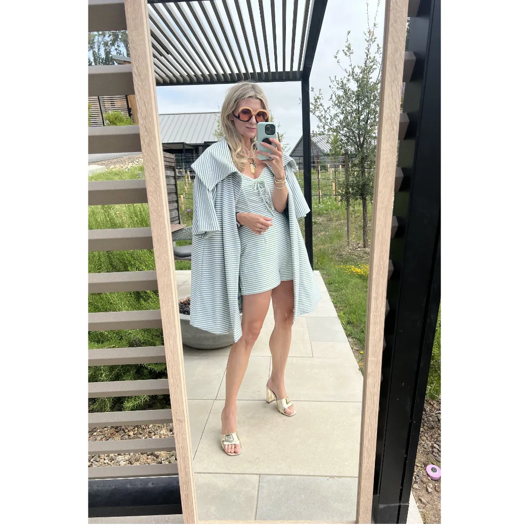 SAMPLE - Barbie Bustier Romper - Terry Cloth