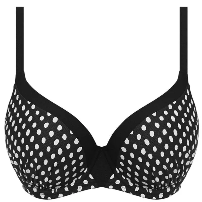 Santa Monica Moulded Bikini Top Black White - Fantasie Swim