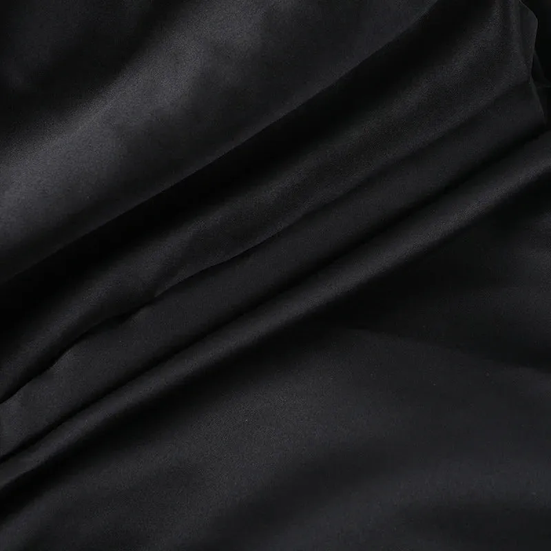Satin & Mesh High-Neck Mini Dress for Holiday Events