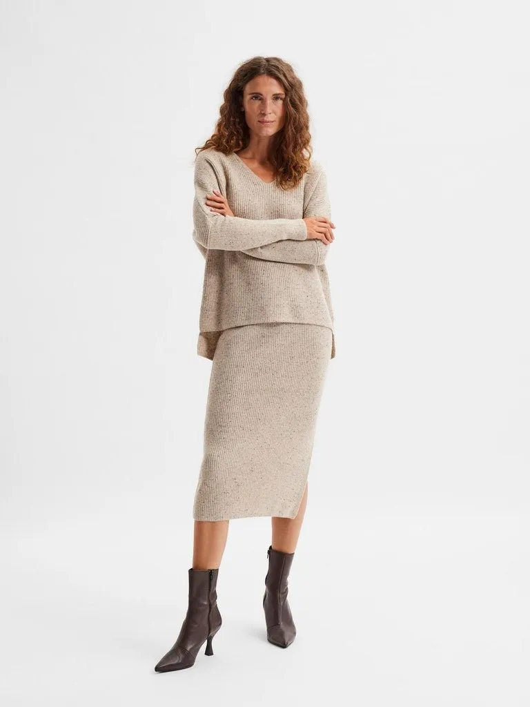 Selected Femme Annalisa - Midi strik nederdel