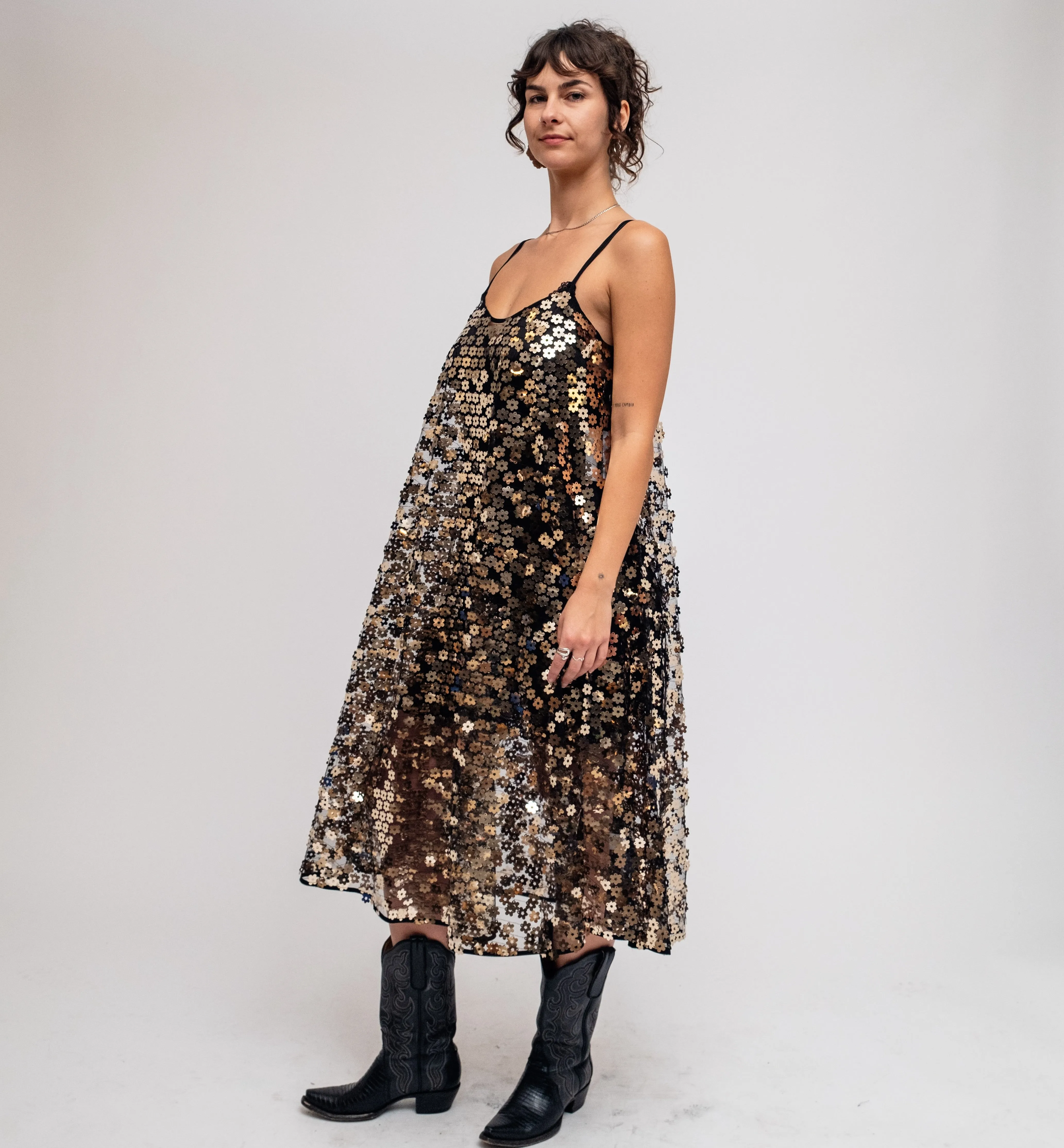 Sequin Full Hem Dress