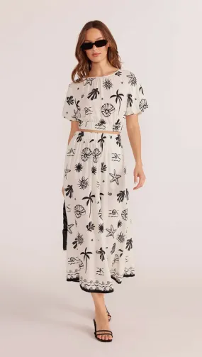 SHELL MIDI SKIRT (IVR/BLK)