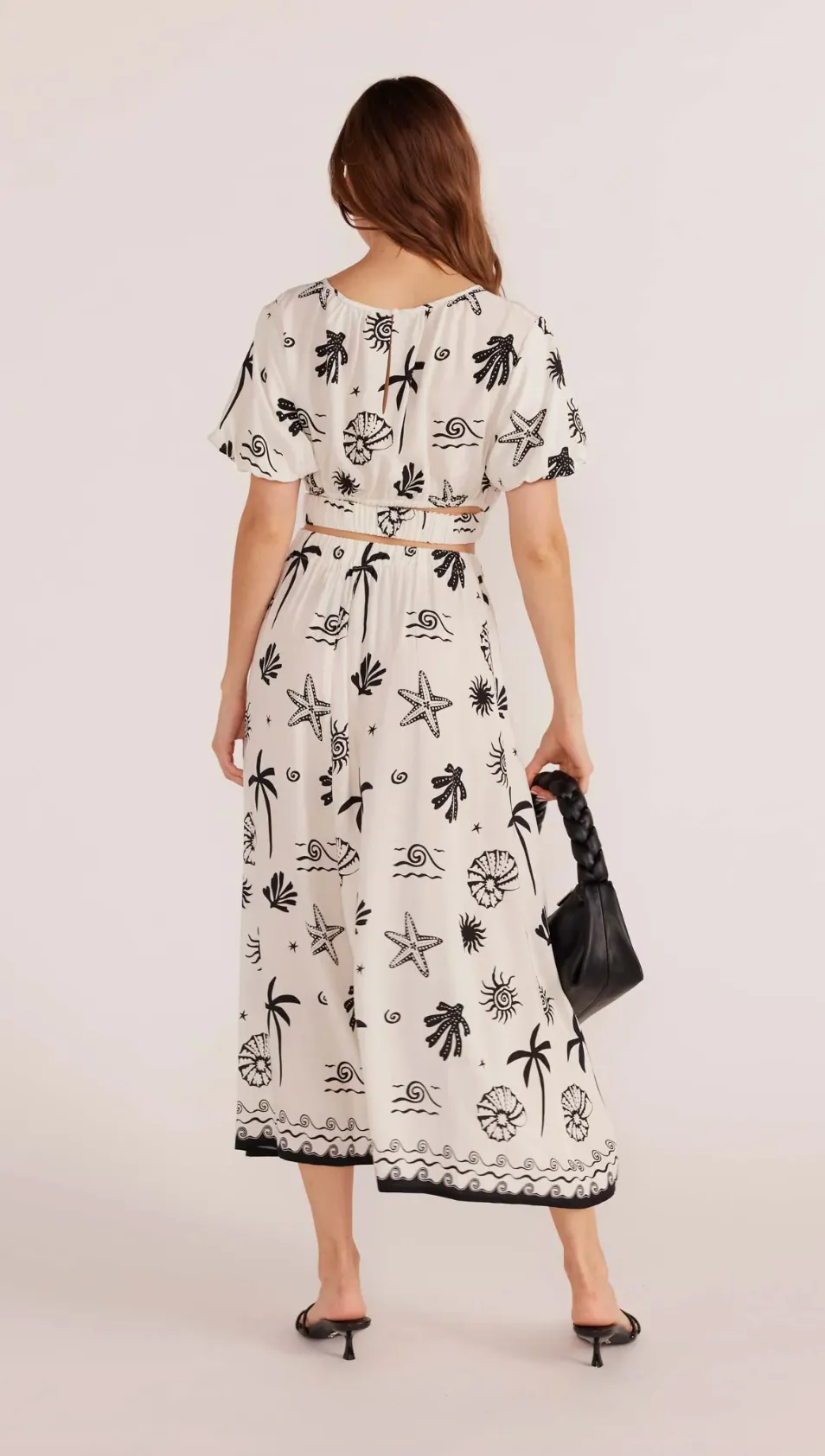 SHELL MIDI SKIRT (IVR/BLK)