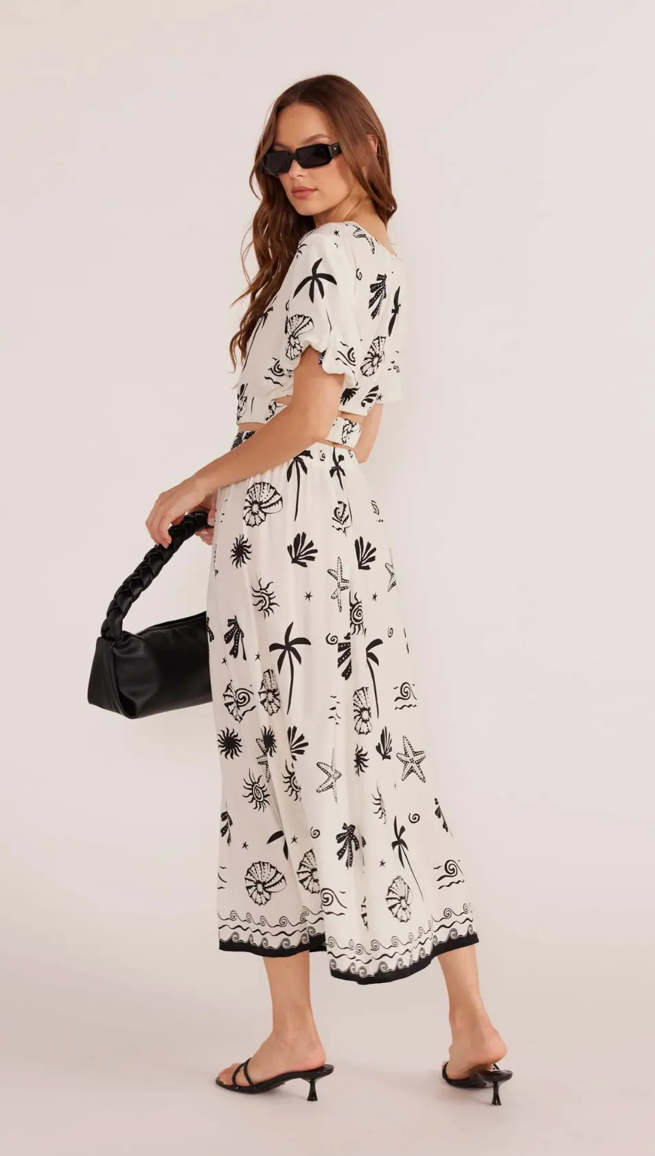 SHELL MIDI SKIRT (IVR/BLK)
