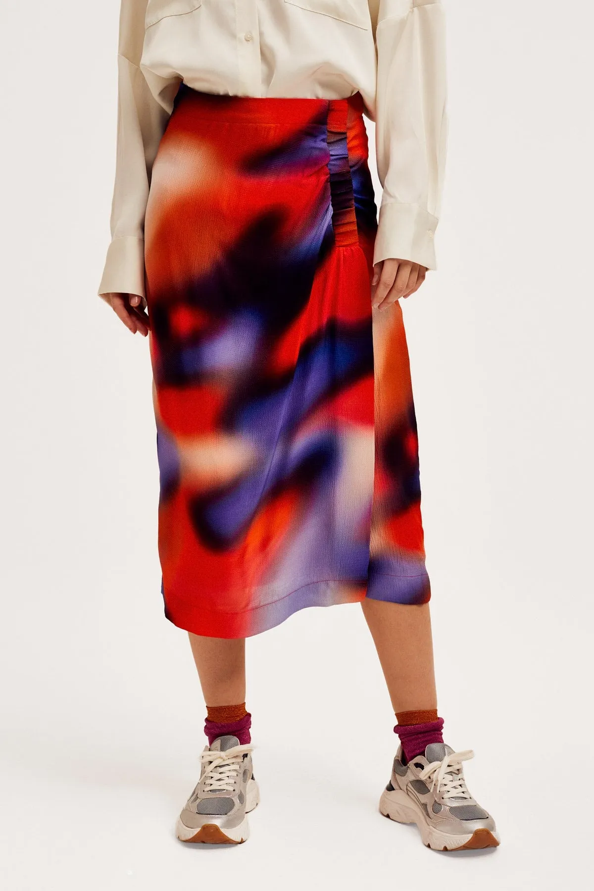 Skittle Midi Skirt in Multi Print