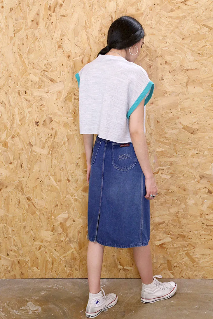 Split 'n' Splice Denim Midi Skirt