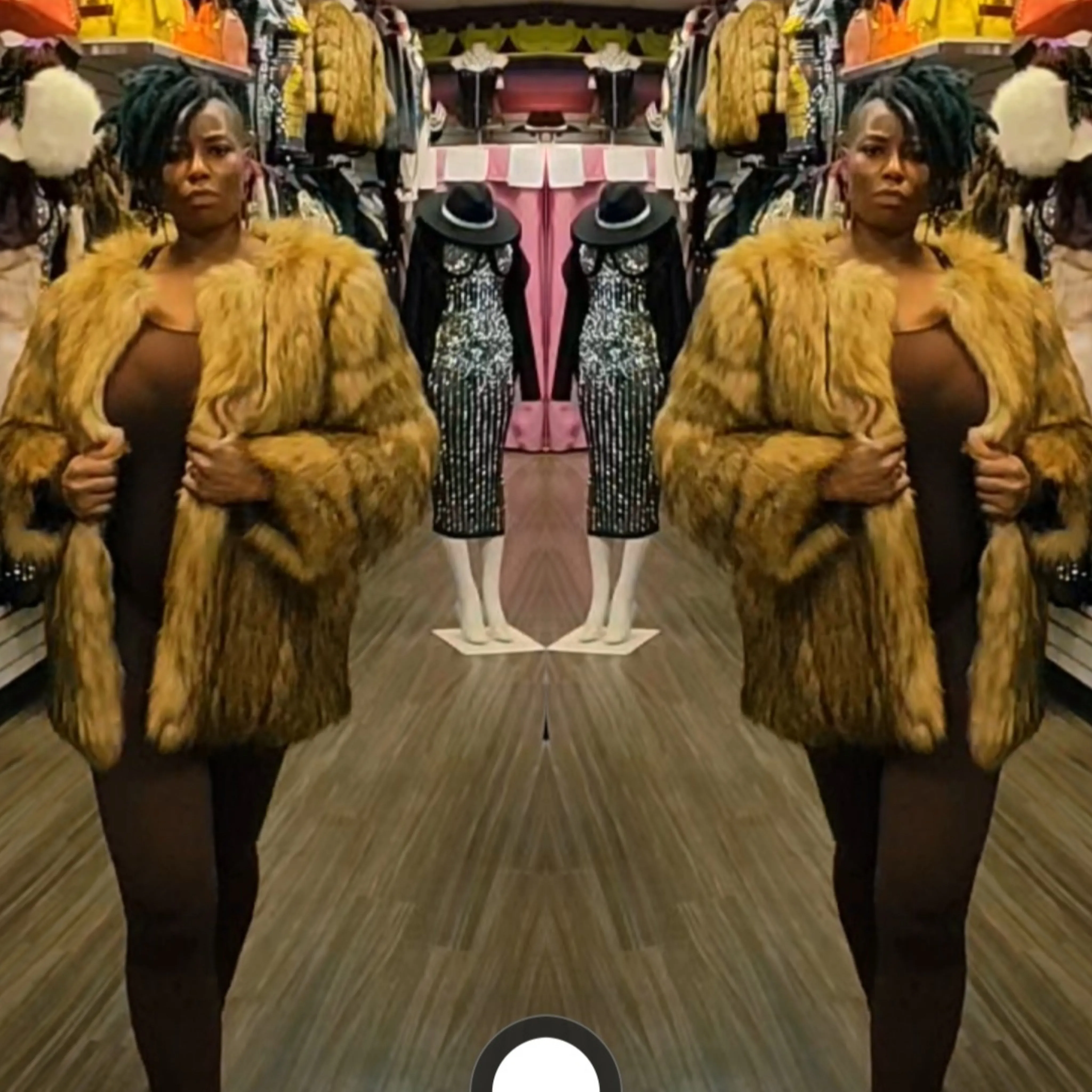 Tan And Black Fur Coat