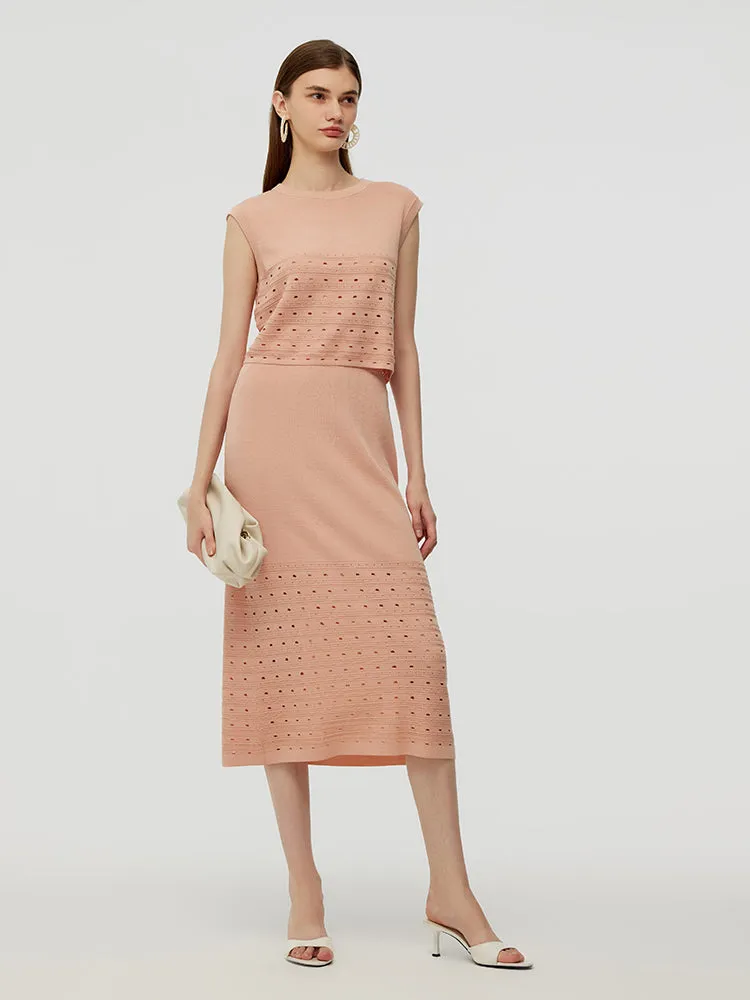 Tencel Tank Top And Midi Skirt Two-Piece Set