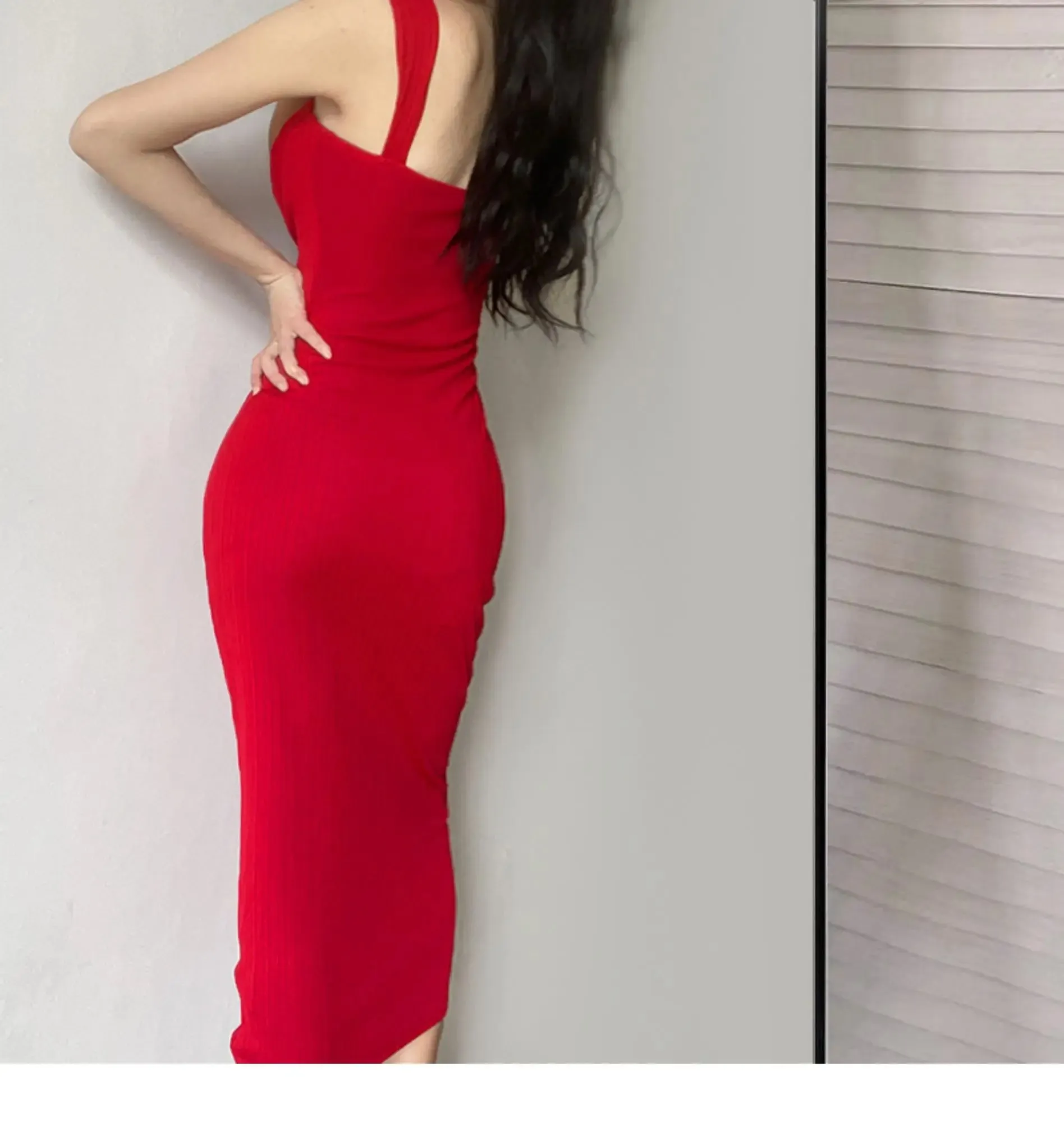 WOMENGAGA Red Dress Mini Summer 2023 New Sexy Short Female Dress Elegant Hot Sexy Korean Women Dresses Sweet 2023 94S6